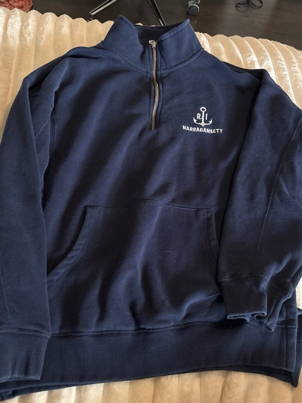 Artisan Navy Zip-Up Pullover Sweater